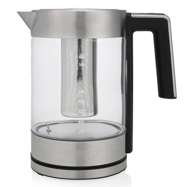 Princess Glas-Tee-Wasserkocher Edelstahl, 1.7 Liter, London Deluxe - Wasserkocher